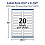 Avery Laser/Inkjet Waterproof Multipurpose Rectangle Labels, 0.75" x 3.5", White, 2000 Labels/Box (94217)~#|#~6413F5D9-C86C-4B85-ABD14AA9952E08F6_sc7