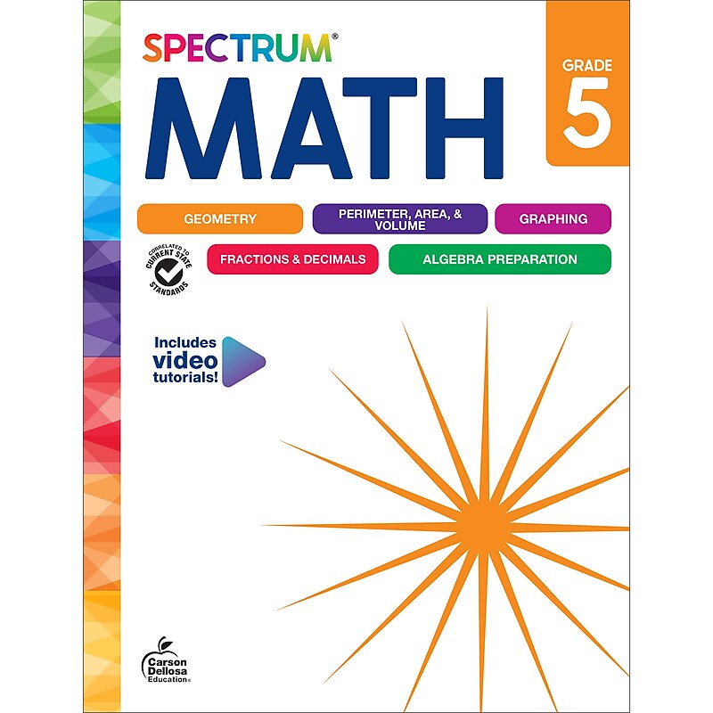 Carson-Dellosa Spectrum Math Workbook, Grade 5 image 1