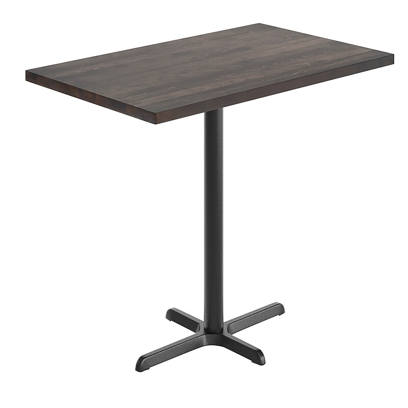 Flash Furniture Bennett Wooden Commercial Indoor Table, 48" x 30", Dark Brown Top/Black Base (GSF3048DBT2230B) image 1