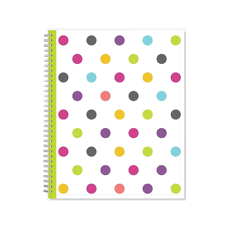 2024-2025 Blue Sky Teacher Lesson Dots 8.5" x 11" Academic Weekly & Monthly Planner, Plastic Cover, Multicolor (100330-A25) image 1