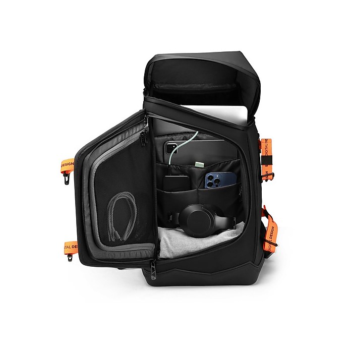 SwissDigital SEON L+ Mountain-Shaped Laptop Backpack, Large, Black