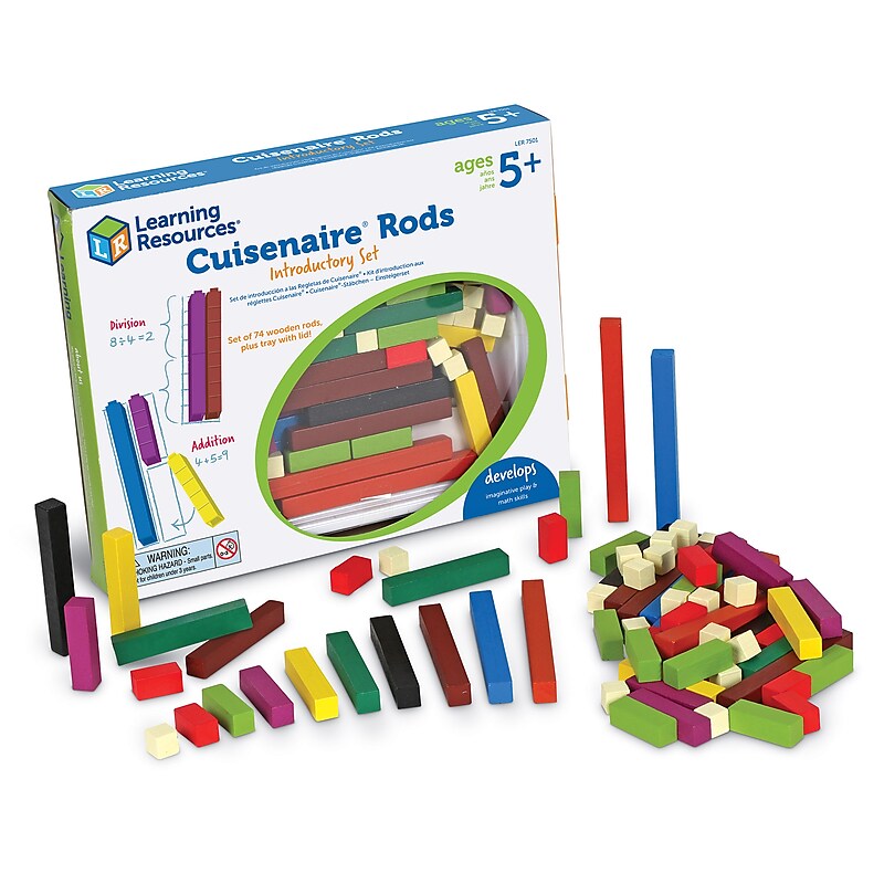 Cuisenaire Rods Introductory Set, Wood, Set of 74 (LER7501) image 1