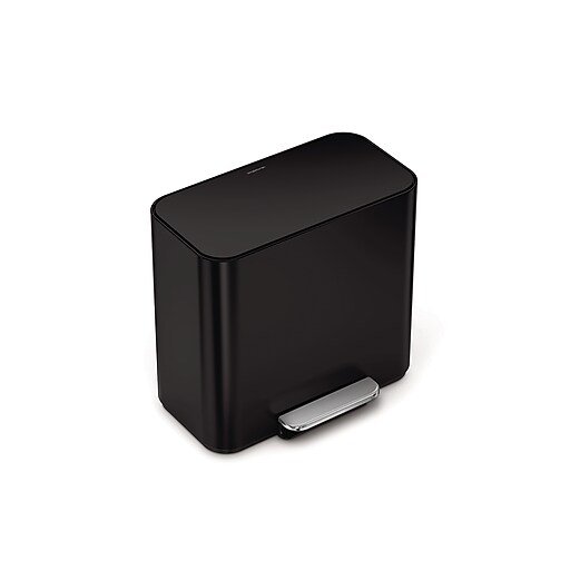 simplehuman Office Mini Steel Trash & Recycling Step Can, 4 Gallon