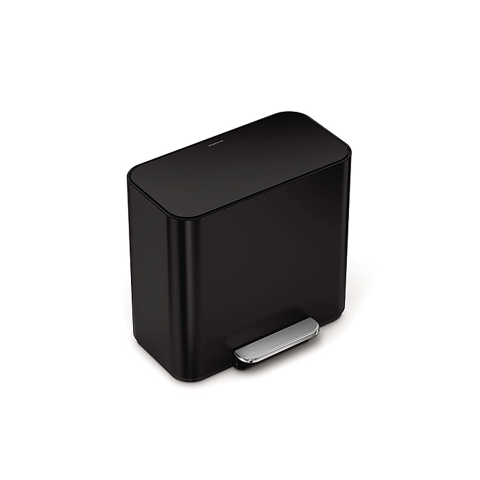 simplehuman Office Mini Steel Trash & Recycling Step Can, 4 Gallon
