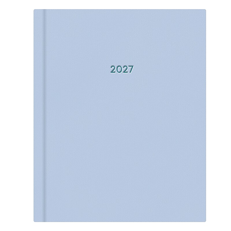 2027 Blue Sky 8" x 10" Calendar Year Weekly & Monthly Standard Planner, Faux Leather Cover, Soft Blue (159447) image 1