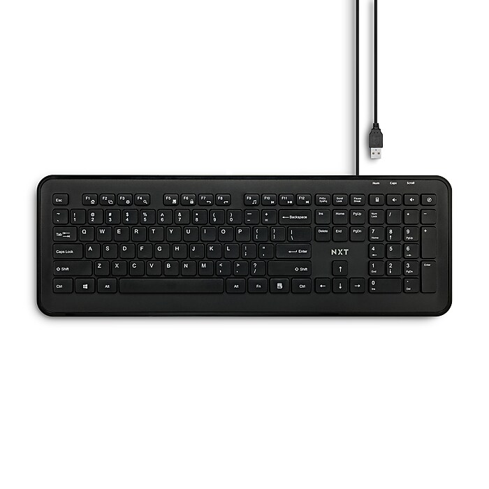 KET365plus ブラック NXT Technologies Wired USB Keyboard, Full‑Size for PC and Laptop