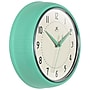 Infinity Instruments Round Retro Mint Green Wall Clock, Aluminum, 9.5" (10940MT)~#|#~64431F14-DFAB-44B4-B43F81A6EF5597DA_sc7