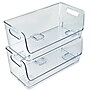 Azar Small Stackable Plastic Wide Pantry Storage Bin, 5" x 12.87"x 5.5", Clear, 4/Pack (556756-4PK)~#|#~6446F035-D271-4D8F-9FEB8058AAAAA7FC_sc7