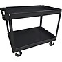 Lorell 2-Shelf Metal Mobile Utility Cart with Caster Wheels, Black (LLR59689)~#|#~644C048E-082E-4CEC-882058B1734DE488_sc7