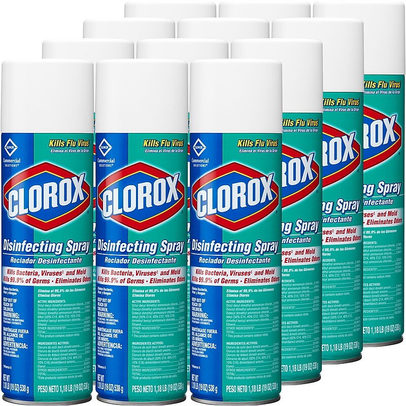 Clorox Commercial Solutions All-Purpose Cleaners & Spray Disinfectant, Fresh Scent, 19 oz., 12/Carton (CLO38504CT) image 1
