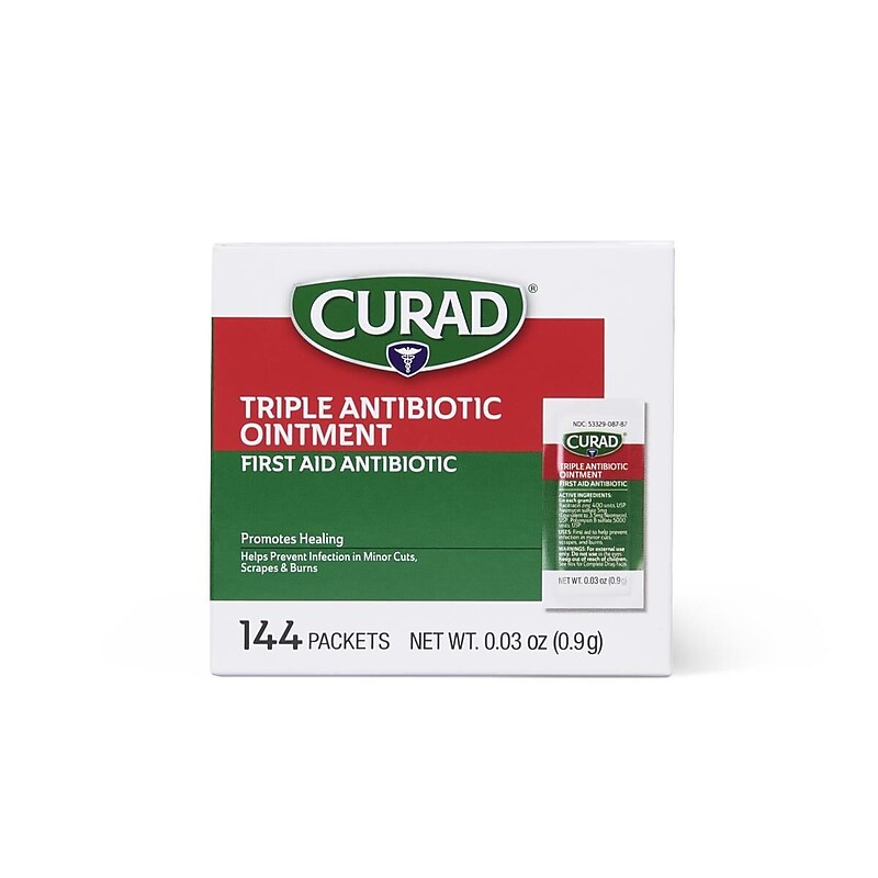 Curad Triple Antibiotic Ointment, .03 oz, 144/Box (CUR001209Z) image 1