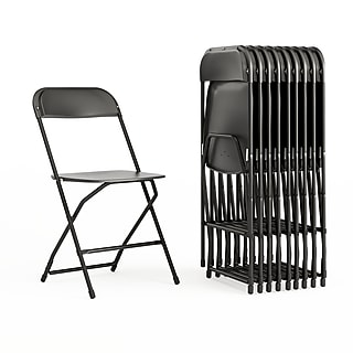 Staples Luxura Faux Leather Folding Chair, Black, 4/Pack (51504