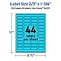 Avery Printable Rectangle Multipurpose Labels, 2/3" x 1-3/4", Bright Blue, 3520/Box (94209)~#|#~645C817D-AF2F-49F8-B6B1453BB4C2DB5E_sc7