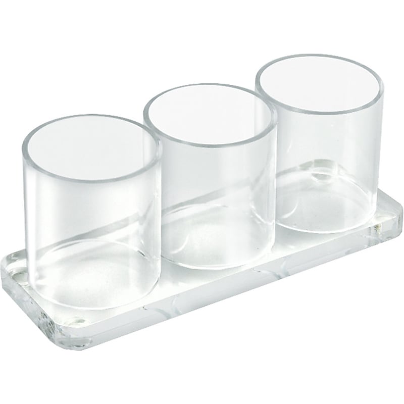 Azar Deluxe 7"W 3-Cup Holder, Clear, Each (225573) image 1