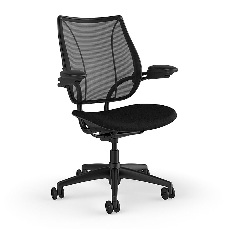 Humanscale Liberty Ergonomic Fabric Swivel Task Chair, Black (L113BM10FT10XFSHNSC) image 1
