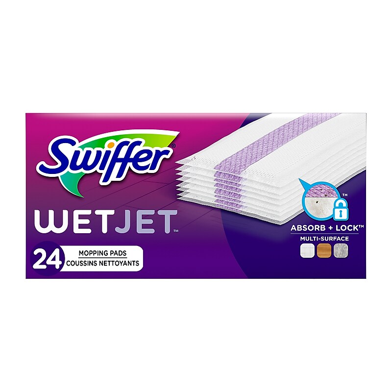 Swiffer WetJet Spray Mop Multi-Surface Floor Cleaner Pad Refill, 24 Count (PGC 08443) image 1