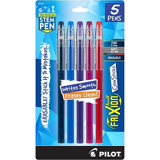 Lineon Assorted Colors Gel Erasable Pens, 15-Pack