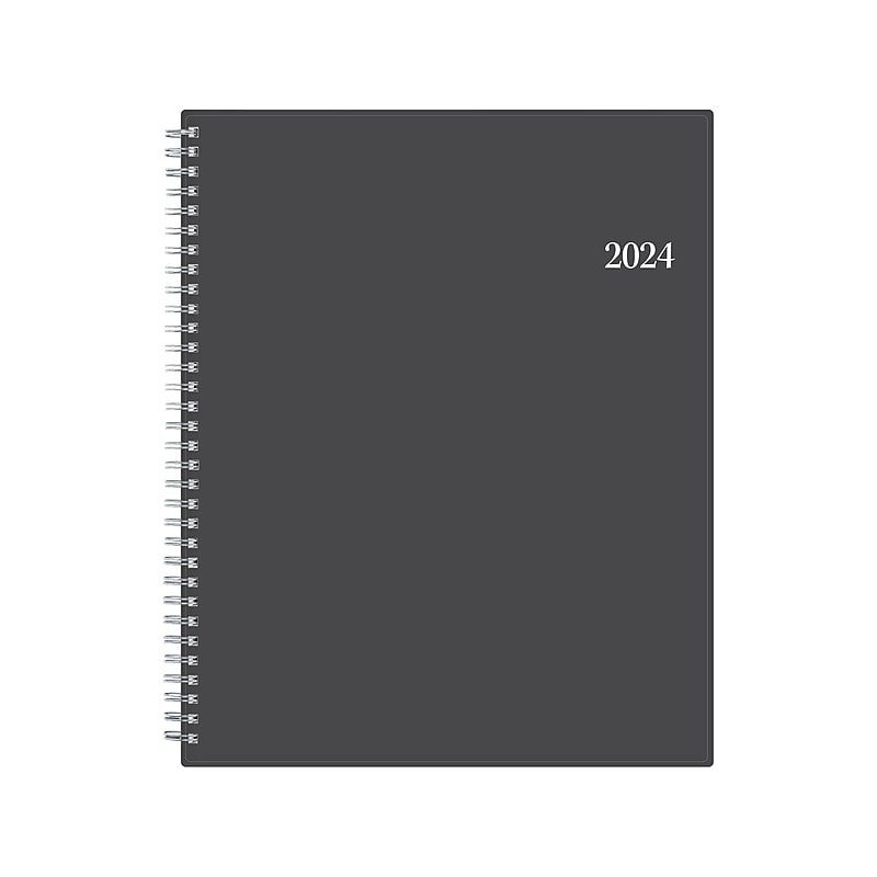 2024 Blue Sky Passages 8.5" x 11" Weekly & Monthly Appointment Book, Charcoal Gray (100009-24) image 1