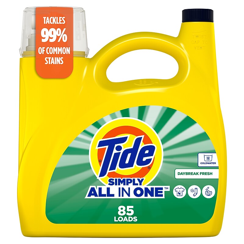 Tide Simply Liquid Laundry Detergent, Daybreak Fresh Scent, 85 Loads, 107 oz. (26837) image 1