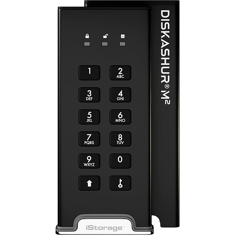 iStorage diskAshur M2 2TB M.2 2280 USB 3.2 Gen 1 Encrypted Portable External Solid State Drive (IS-DAM2-256-2000) image 1