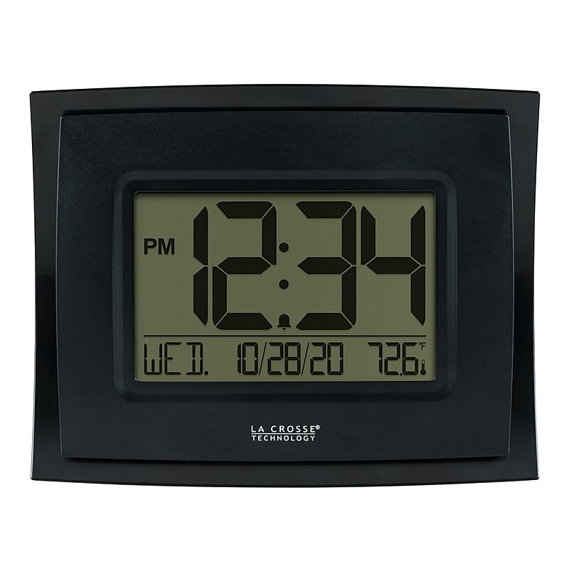 La Crosse Technology Wall/Table Clock with Indoor Temperature and Calendar (WT-8002U-B-INT) image 1