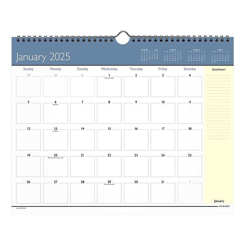2025 AT-A-GLANCE QuickNotes 15" x 12" Monthly Wall Calendar (PM0212-28-25) image 1