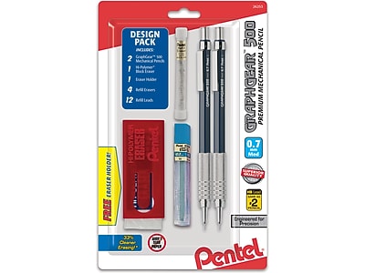 Pentel Graphgear 500 Mechanical Drafting Pencils – 0.5mm, 0.7mm, 0.9mm Lead Sizes, Made In Japan
