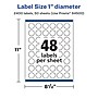 Avery Laser/Inkjet Round Multipurpose Labels, 1" Dia., 2400 Labels/Box (94500)~#|#~647FCE6B-AC47-48D0-858A947297F6A7E7_sc7