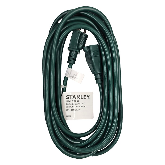 Stanley POWERCORD 20 ft. Outdoor Extension Cord, 16 AWG, Green