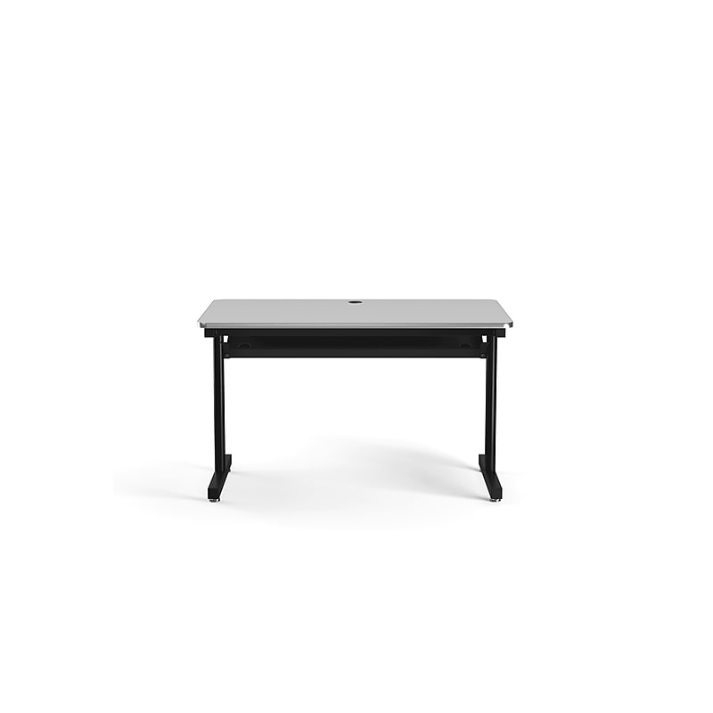 VersaDesk 48"W Basic Computer Table, White/Black (BCT4830-BW) image 1