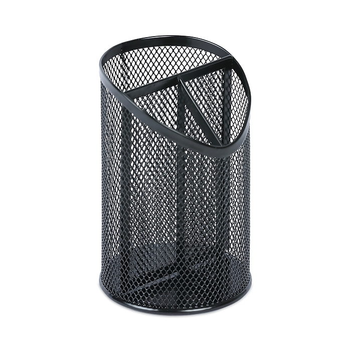 Universal Metal Mesh 3-Compartment Pencil Cup, 4 1/8 Universal Metal Mesh 3-Compartment Pencil Cup, 4 1/8