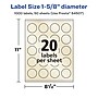 Avery Pearlized Ivory Circle Multipurpose Labels, 1-5/8" Dia., Ivory, 1000/Box (94507)~#|#~6496EB37-7539-430D-AEDDAD822EDFBDC6_sc7