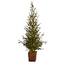 Nearly Natural Alpine Natural Look Artificial Christmas Tree in Wood Planter, 4' (T1504)~#|#~64977A44-5096-4143-A6E7FCEE47EBFC0B_sc7