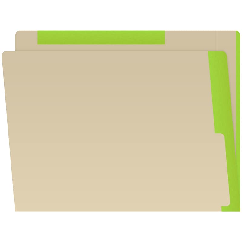 Medical Arts Press File Folder, Straight-Cut, Letter Size, Manila Stock, Manila/Light Green, Reinforced Right Side, 50/Box image 1
