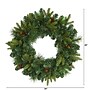 Nearly Natural 24-in Mixed Pine Artificial Christmas Wreath with 35 Clear LED Lights and Pinecones (W1114)~#|#~64AD3A9B-B8D9-49B6-8B7EFFDA67142781_sc7