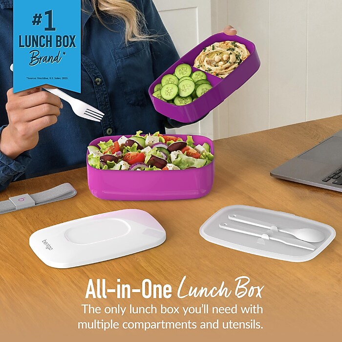 bentgo Classic All-in-One Bento Box, 2-Compartment, Purple (BENTGO
