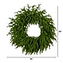 Nearly Natural Pre-Lit Artificial Real Touch Norfolk Island Pine Wreath, 20" (W1391)~#|#~64AD66E8-E4FB-4B8D-8ECB65F220AFE31C_sc7