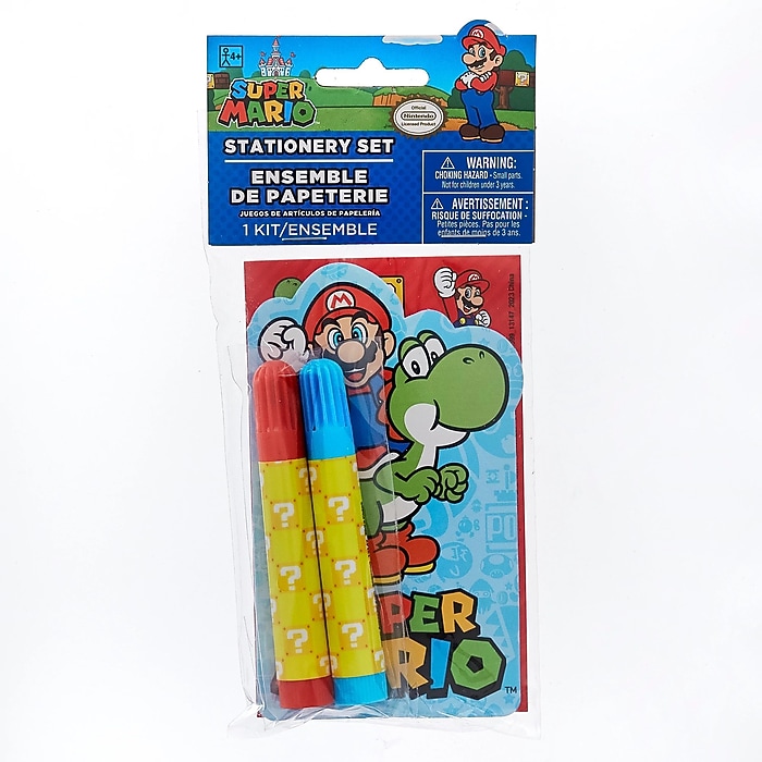 Party City Super Mario 5-Piece Stationery Set, Multicolor