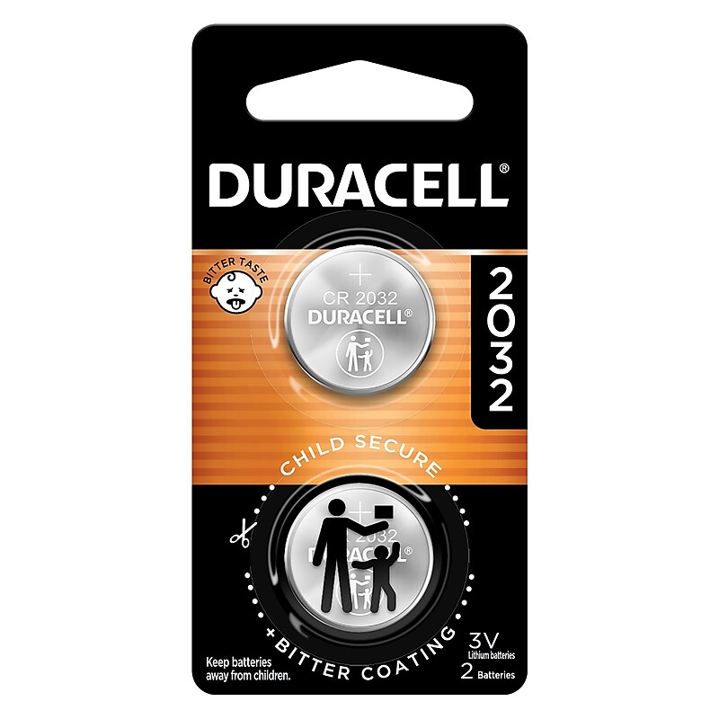 Duracell 2032 3V Lithium Coin Battery, 2/Pack (DL2032B2PK) image 1