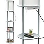 Simple Designs Etagere Organizer Storage 62.5" Floor Lamp with 2 USB Charging Ports and 1 Charging Outlet, Gray (LF2010-GRY)~#|#~64B6EC8C-5054-4874-B1C3BCBB9A748D67_sc7