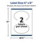 Avery Laser/Inkjet Oval  Multipurpose Labels, 6"  Dia, Matte White, 50/Pack (94057)~#|#~64B7322D-6D33-4324-A482D516F1FCA7E9_sc7