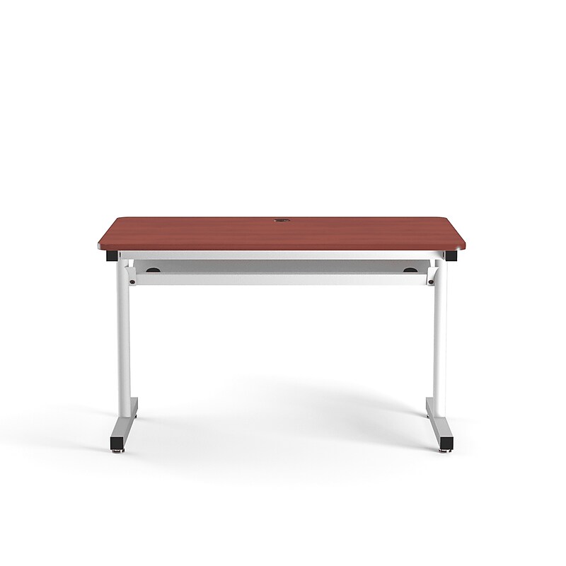 VersaDesk 48"W Basic Computer Table, Cherry/White (BCT4830-WC) image 1