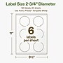 Avery Hemp Round Laser/Inkjet Multipurpose Labels, 2-3/4" Dia, Off-White (120/Pack)~#|#~64B92CA5-EB9D-4DBE-B891118B5E290118_sc7