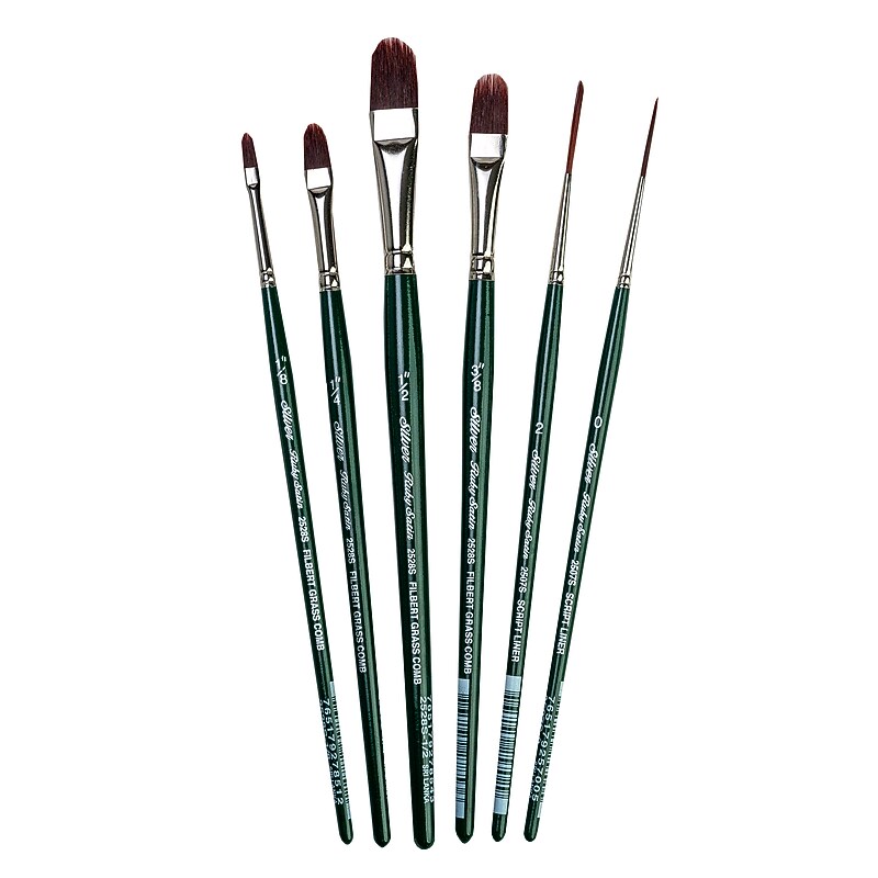 Silver Brush Ruby Satin Grass Combs, Assorted Brushes, 6/Pack (SLVRS2550) image 1