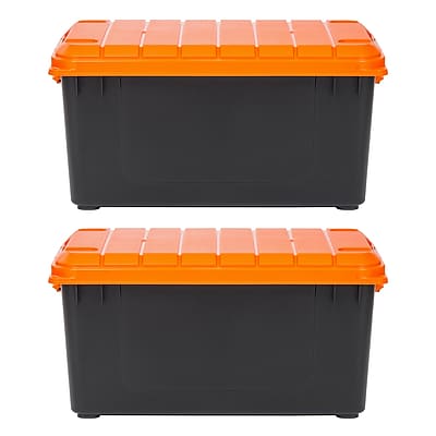Iris 82 Quart Heavy Duty Store-It-All Latch & Lock Lid Plastic Storage Tote - Thumbnail 2