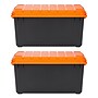Iris 82 Quart Heavy Duty Store-It-All Latch & Lock Lid Plastic Storage Tote, Black, 2/Pack (585026)~#|#~64C52CDD-E816-4CA1-B15DDBB9C405ABBB_sc7