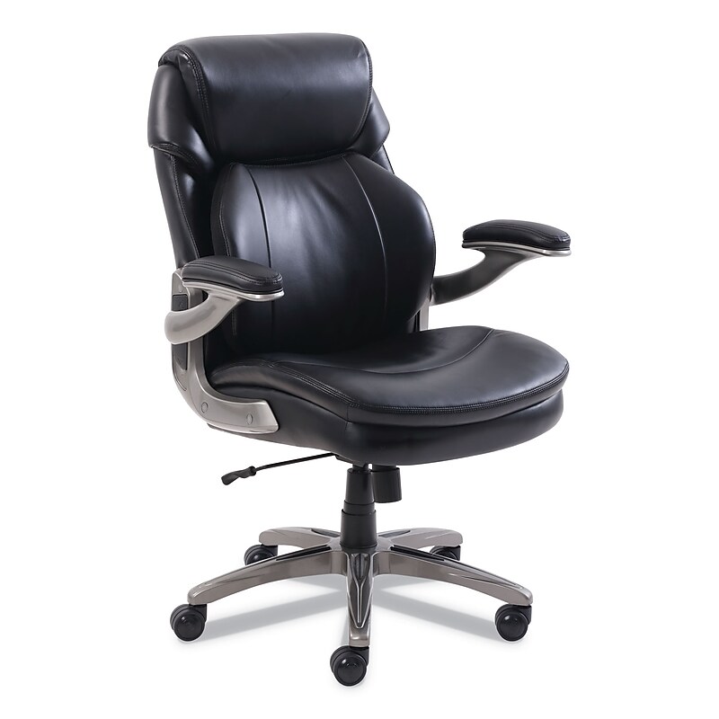 Serta SertaPedic Ergonomic Bonded Leather Executive Chair, Black (SRJ48966) image 1