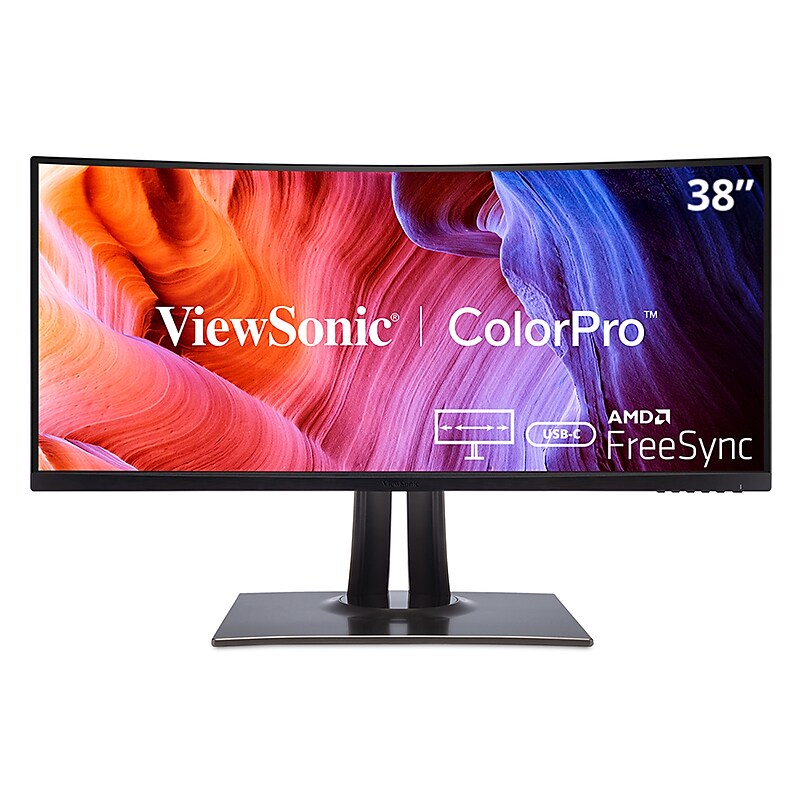 ViewSonic ColorPro 38" Curved 4K Ultra HD 60 Hz LED Monitor, Black (VP3881A) image 1