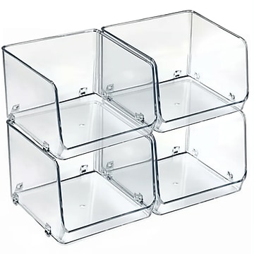 Azar Clear Organizer Two-Tier Extra Small Plastic Storage Bin