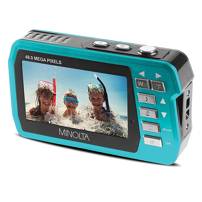 最終値下スカイブルー　日本未発売　POC Lobes Extra lens付き Minolta 48-Megapixel Digital Waterproof Camera, Blue (MN40WPBL